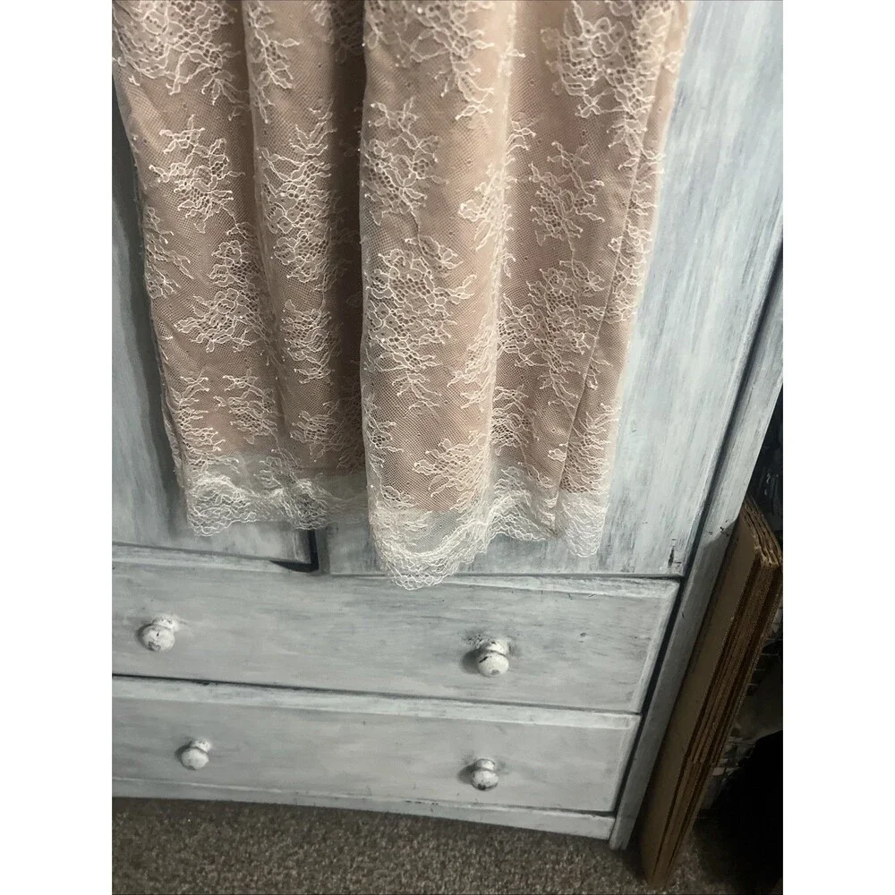 Lace Corset Cream Nude Dress Y2K Vintage Whimsygoth Cottage Core